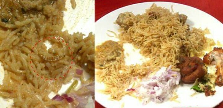 ஆசிஃப் பிரியாணி ஓட்டல் அழைத்த செய்தியாளர் சந்திப்பில் கொடுக்கப்பட்ட பிரியாணியில் புழு