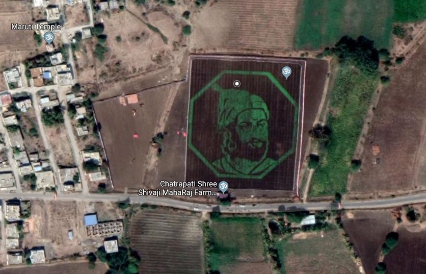கூகுள் மேப்பில் தெரியும் வீர சிவாஜியின் உருவம்